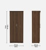 Hachi 2 Door Wardrobe In Walnut Finish With Adjustable Shelves