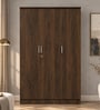 Hachi 3 Door Wardrobe In Walnut Finish With Adjustable Shelves