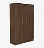 Hachi 3 Door Wardrobe In Walnut Finish With Adjustable Shelves