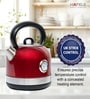 Hafele Dome Plus 2200W, 240V Electric Stainless Steel Kettle with Spout Cover with Analogue Temperature Display, Detachable Micro-Mesh Filter for Lime Scale Filtering, Easy Cleaning (1.7 L)-Red