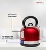 Hafele Dome Plus 2200W, 240V Electric Stainless Steel Kettle with Spout Cover with Analogue Temperature Display, Detachable Micro-Mesh Filter for Lime Scale Filtering, Easy Cleaning (1.7 L)-Red