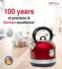 Hafele Dome Plus 2200W, 240V Electric Stainless Steel Kettle with Spout Cover with Analogue Temperature Display, Detachable Micro-Mesh Filter for Lime Scale Filtering, Easy Cleaning (1.7 L)-Red