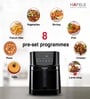 Hafele NOIL 6.3L Digital Air Fryer with 360  Rapid Air Circulation Technology & Touch Panel, Uses 90% Less Oil, 8 Preset Menus, Non-Stick Basket with 6.3 L Capacity,1700W, (Black)