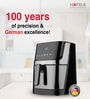 Hafele NOIL 6.3L Digital Air Fryer with 360  Rapid Air Circulation Technology & Touch Panel, Uses 90% Less Oil, 8 Preset Menus, Non-Stick Basket with 6.3 L Capacity,1700W, (Black)
