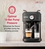 Hafele U-Kaffee Plus Coffee Machine, 15-Bar Pump Pressure, Single/Double Espresso, Cappuccino & Latte,Removable Milk Tank (500 ml), Thermoblock Technology, 1250W