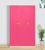 Hagrid Kids 3 Door Wardrobe In Pink Colour