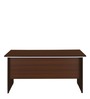 Haiko Workstation In Walnut Finish With File Cabinets And Pedestals
