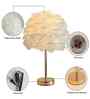 Hailey Feather Table Lamp Gold Body Tri-Color LED Modern Decorative Bedside Lamp