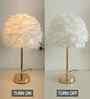 Hailey Feather Table Lamp Gold Body Tri-Color LED Modern Decorative Bedside Lamp