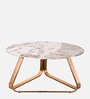 Hailey Marble Coffee Table ( Set Of 2) In White & Grey Finish