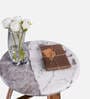 Hailey Metal Side Table In White Colour