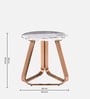 Hailey Metal Side Table In White Colour