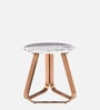 Hailey Metal Side Table In White Colour