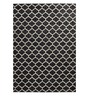 Black Leather Geometrical 12 x 10 Feet Hand Woven Carpet