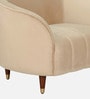 Hairo Velvet 1 Seater Sofa In Beige Colour