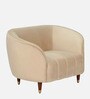 Hairo Velvet 1 Seater Sofa In Beige Colour