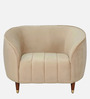 Hairo Velvet 1 Seater Sofa In Beige Colour