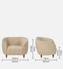 Hairo Velvet 1 Seater Sofa In Beige Colour