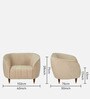 Hairo Velvet 1 Seater Sofa In Beige Colour