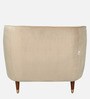 Hairo Velvet 1 Seater Sofa In Beige Colour