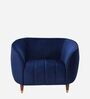 Hairo Velvet 1 Seater Sofa In Blue Colour