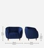 Hairo Velvet 1 Seater Sofa In Blue Colour