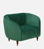 Hairo Velvet 1 Seater Sofa In Forest Green Colour