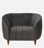 Hairo Velvet 1 Seater Sofa In Iron Grey Colour