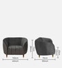 Hairo Velvet 1 Seater Sofa In Iron Grey Colour