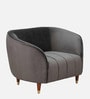 Hairo Velvet 1 Seater Sofa In Iron Grey Colour