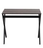 Hakkido Metal Writing Table in Walnut & Black Finish