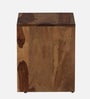 Halden Sheesham Wood Bedside Table In Scratch Resistant Rustic Teak Finish With Drawer