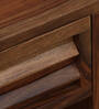 Halden Sheesham Wood Bedside Table In Scratch Resistant Rustic Teak Finish With Drawer