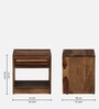 Halden Sheesham Wood Bedside Table In Scratch Resistant Rustic Teak Finish With Drawer