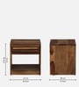 Halden Sheesham Wood Bedside Table In Scratch Resistant Rustic Teak Finish With Drawer