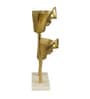 Aluminium Gold Half Human Face Statue