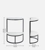 Half Round Marble End Table in Black Finish