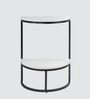 Half Round Marble End Table in Black Finish