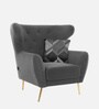 Halifax Velvet 1 Seater Sofa in Dark Grey Colour