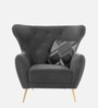 Halifax Velvet 1 Seater Sofa in Dark Grey Colour