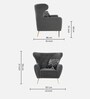 Halifax Velvet 1 Seater Sofa in Dark Grey Colour