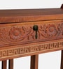 Hallstadt Mango Wood Console Table with Drawer In Walnet Finish