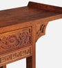 Hallstadt Mango Wood Console Table with Drawer In Walnet Finish