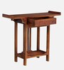 Hallstadt Mango Wood Console Table with Drawer In Walnet Finish