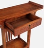 Hallstadt Mango Wood Console Table with Drawer In Walnet Finish