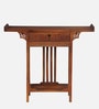 Hallstadt Mango Wood Console Table with Drawer In Walnet Finish
