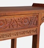 Hallstadt Mango Wood Console Table with Drawer In Walnet Finish