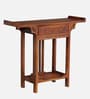 Hallstadt Mango Wood Console Table with Drawer In Walnet Finish