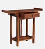Hallstadt Mango Wood Console Table with Drawer In Walnet Finish