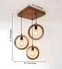 Halo Brown Solid Wood Cluster Hanging Light